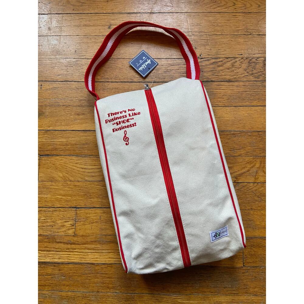 AME & LULU Cherry Hamptons Canvas Shoe Bag (NWT)